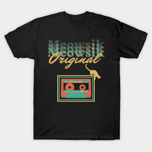 Retro Meowsik-Cat and Music lovers- T-Shirt